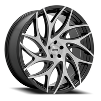 DUB G.O.A.T. S260 20x9 +35 5x120mm 72.56mm Gloss Black Brushed Face-Dark Tint Spokes