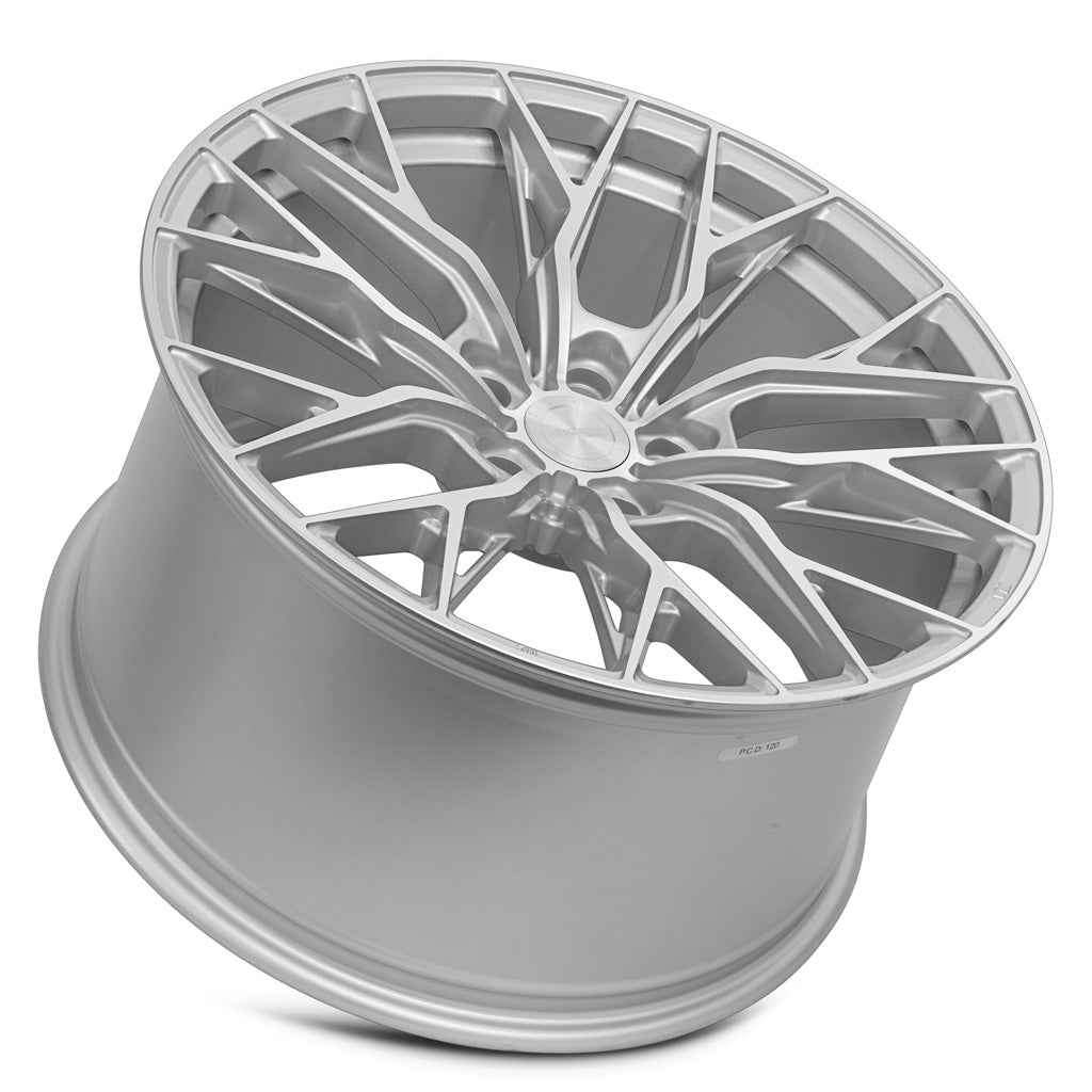 MRR GF5 19x9.5 25 5x112mm 66.6mm Silver Machined Face