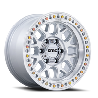 KMC GRS 17x9" 6x135mm 87.1mm CB +18mm Gloss Silver Machined Face