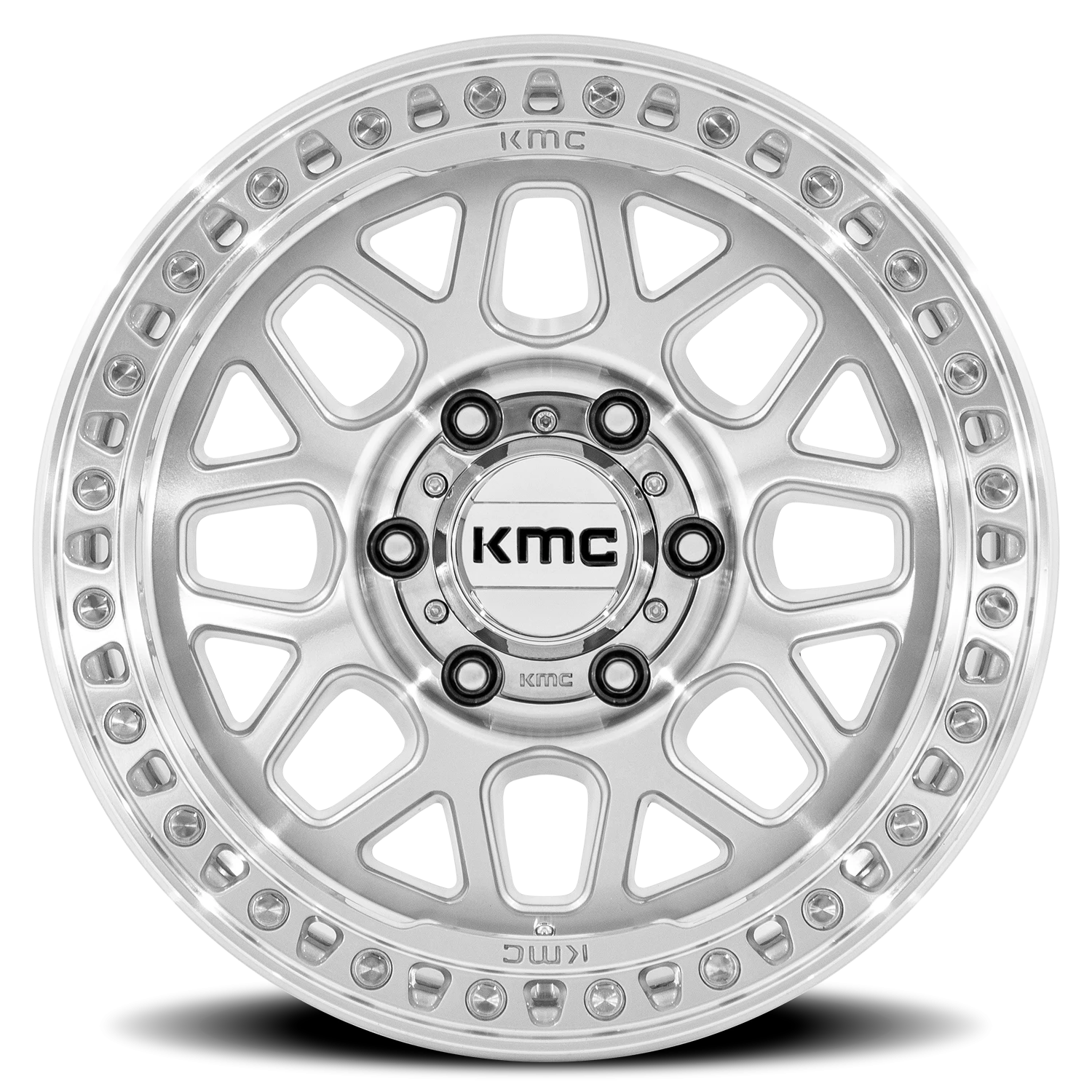 KMC GRS 17x9" 6x135mm 87.1mm CB +18mm Gloss Silver Machined Face