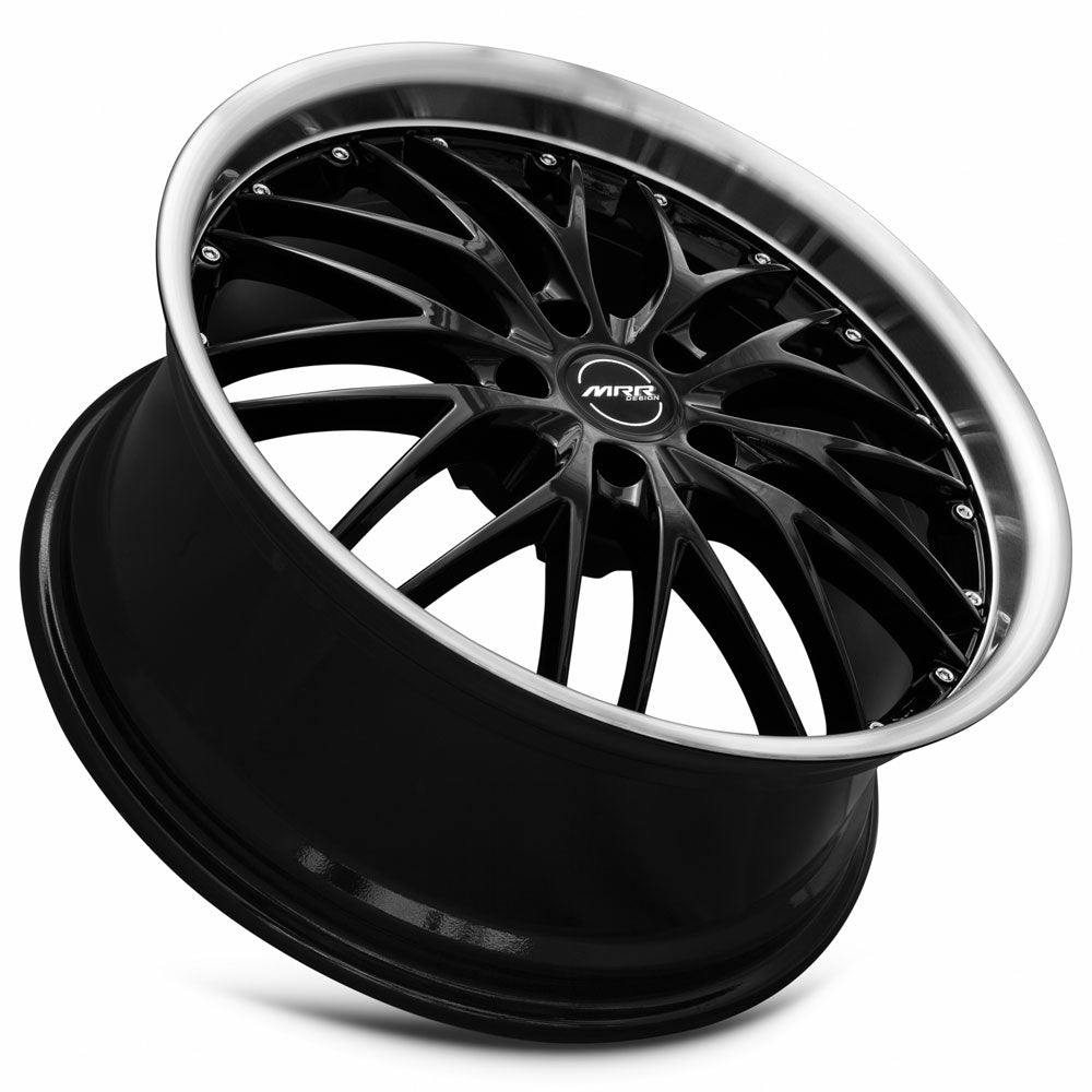 MRR GT1 19x8.5 35 5x114.3mm 73.1mm Black Machined Lip