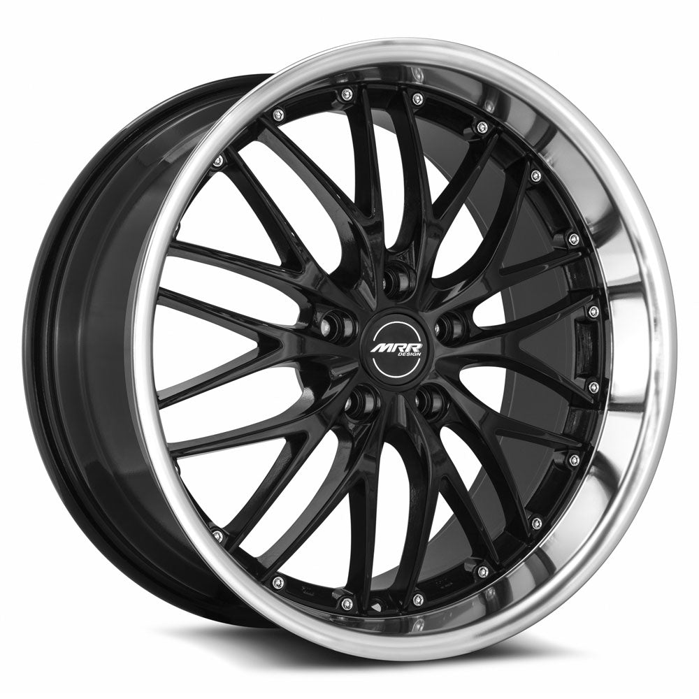 MRR GT1 18x9.5 40 5x112mm 66.6mm Black Machined Lip