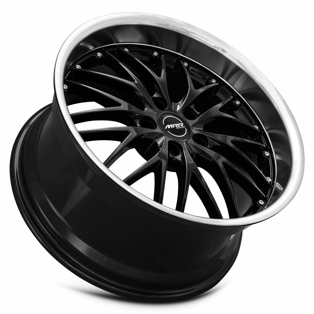 MRR GT1 18x9.5 40 5x112mm 66.6mm Black Machined Lip