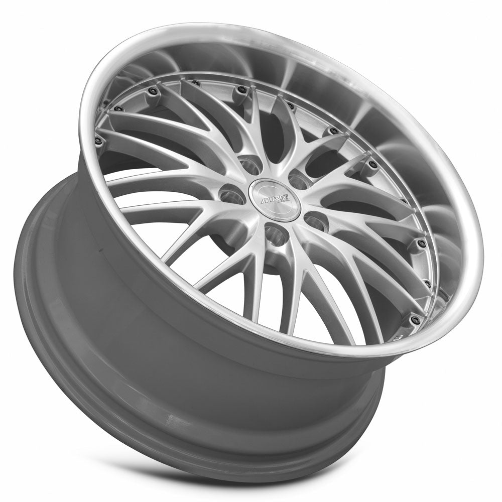 MRR GT1 19x9.5 25 5x112mm 66.6mm Hyper Silver Machined Lip
