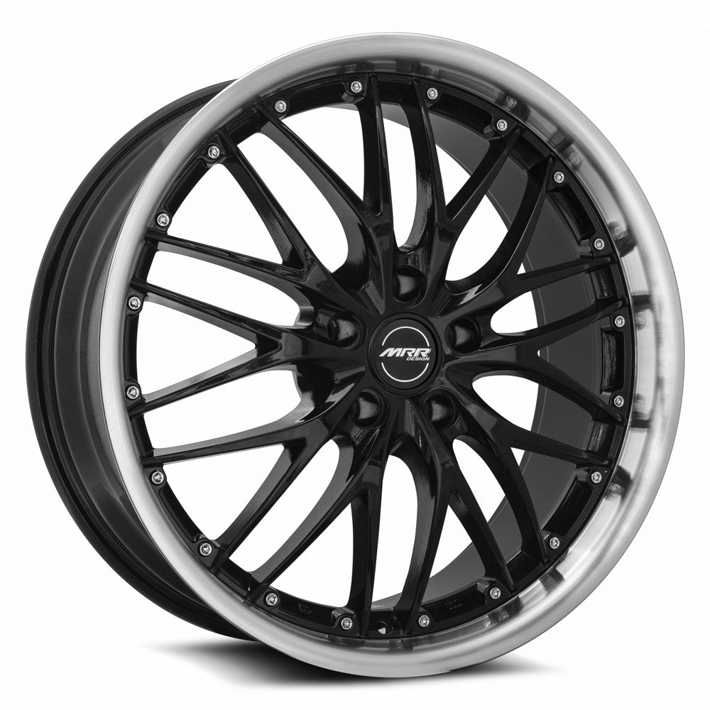 MRR GT1 20x8.5 35 5x112mm 66.6mm Black Machined Lip