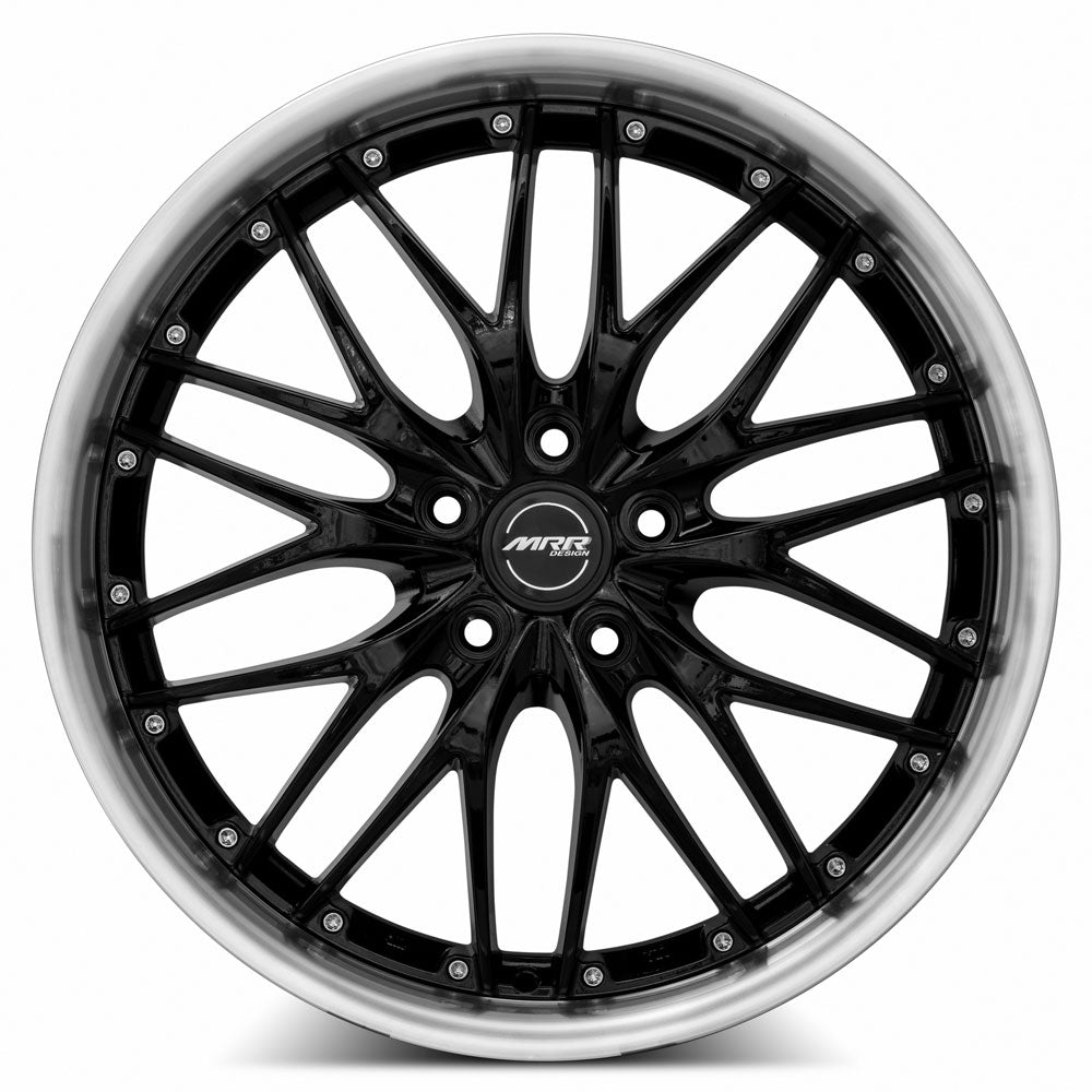 MRR GT1 20x8.5 35 5x108mm 73.1mm Black Machined Lip