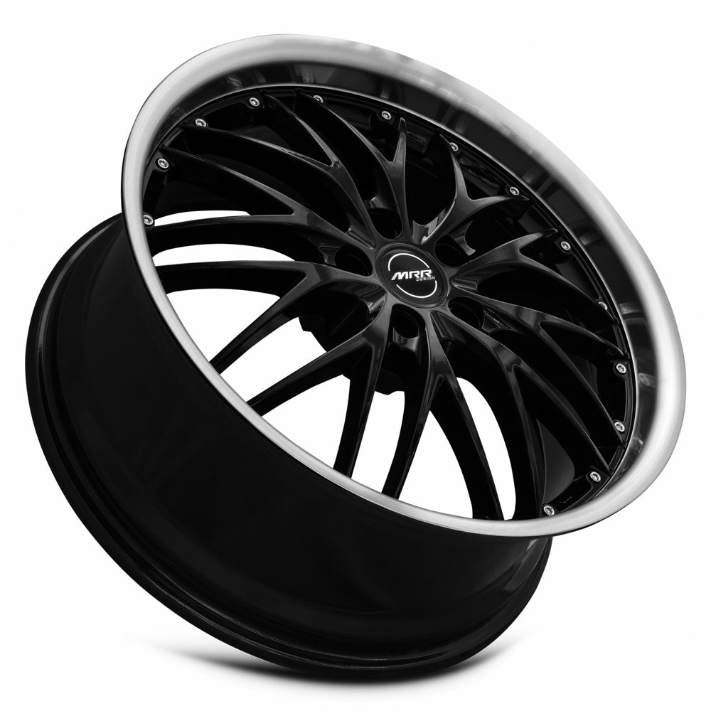 MRR GT1 20x8.5 35 5x112mm 66.6mm Black Machined Lip