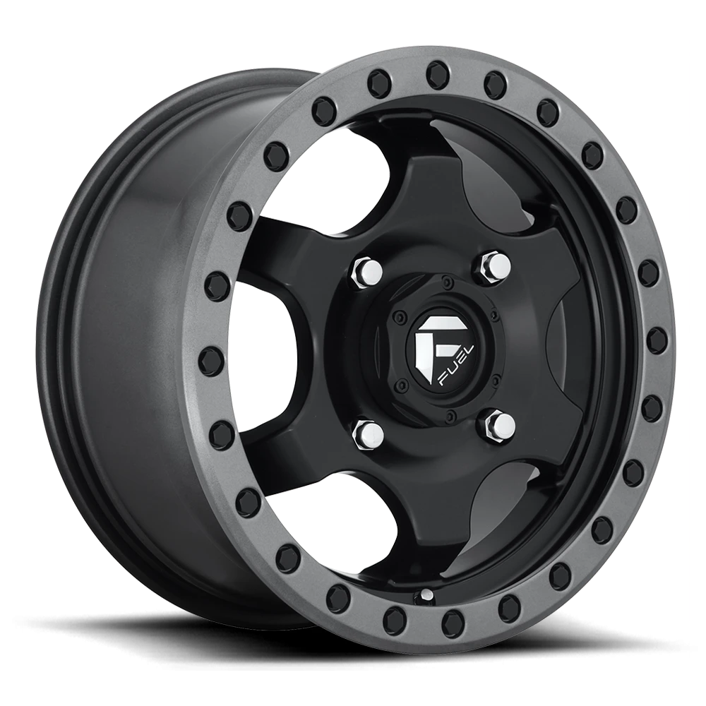 Fuel Gatling UTV 15x7 +55 4x137mm 110.1mm Matte Black Gunmetal Ring