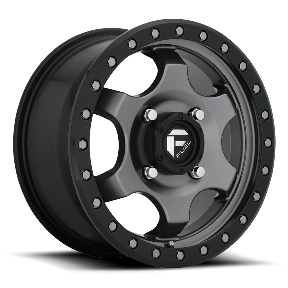 Fuel Gatling UTV 15x7 +55 4x137mm 110.1mm Matte Gunmetal Black Bead Ring
