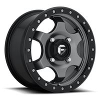 Fuel Gatling UTV 15x7 +55 4x137mm 110.1mm Matte Gunmetal Black Bead Ring