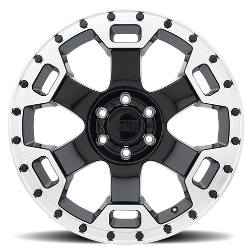 Black Rhino Gauntlet 18x9" 5x127mm 71.6mm CB -18mm Gloss Black Mirror Machined Lip Edge