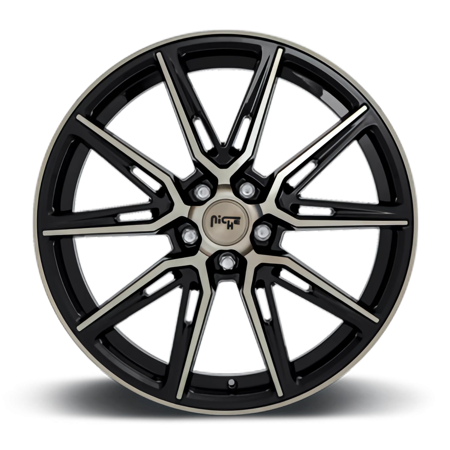Niche Gemello 20x10.5" 5x112mm 66.5mm CB +40mm Gloss Black Machined-DDT