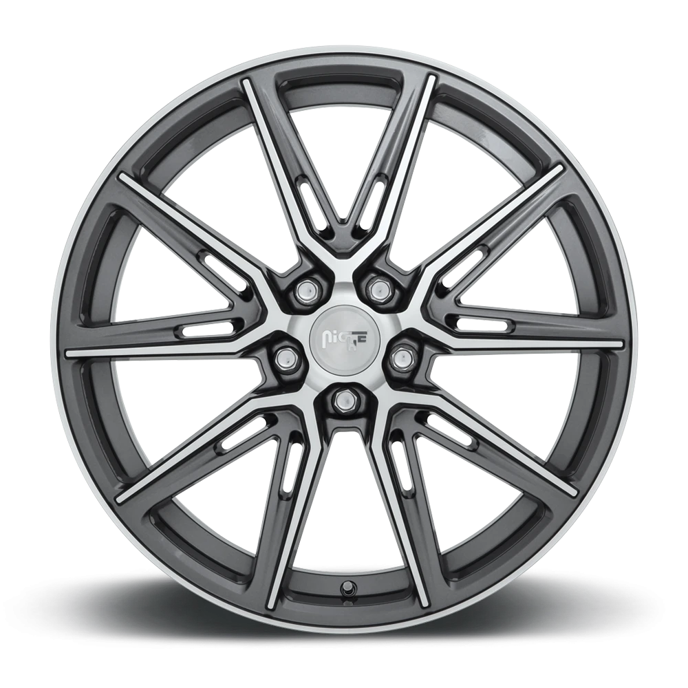 Niche Gemello 20x9" 5x114.3mm 72.6mm CB +35mm Gloss Anthracite Machined