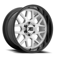 XD Series Grenade 2 20x9" 6x139.7mm 106.1mm CB 0mm Brushed Silver Milled-Gloss Black Lip