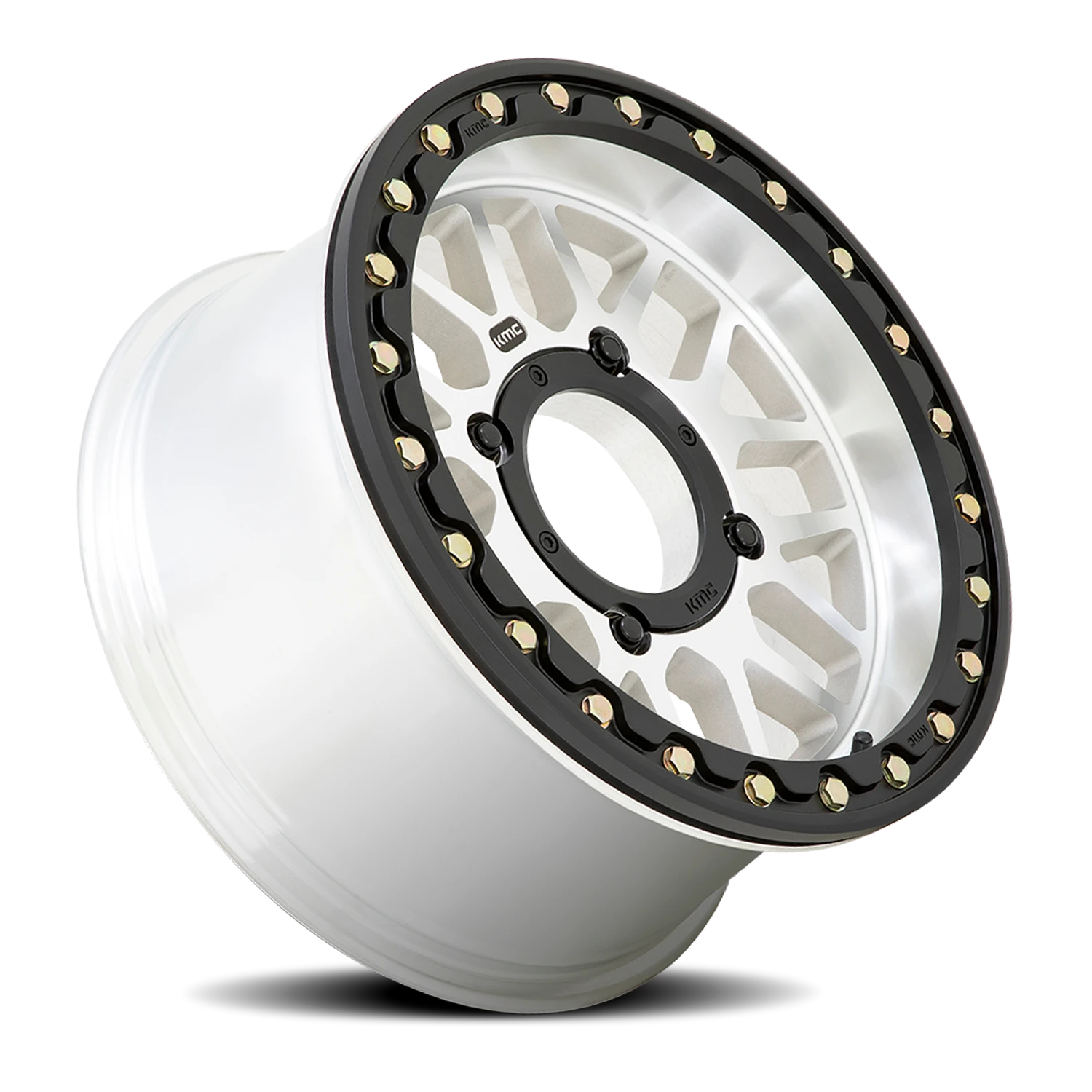 KMC Grenade Beadlock UTV 15x6" 4x137mm 112.1mm CB +38mm Machined Silver