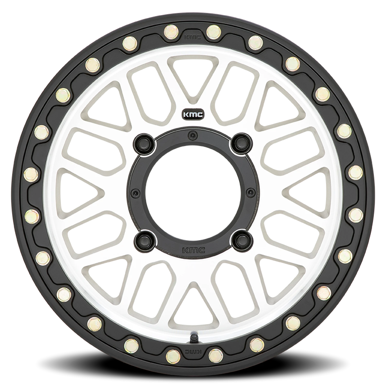 KMC Grenade Beadlock UTV 15x6" 4x137mm 112.1mm CB +38mm Machined Silver