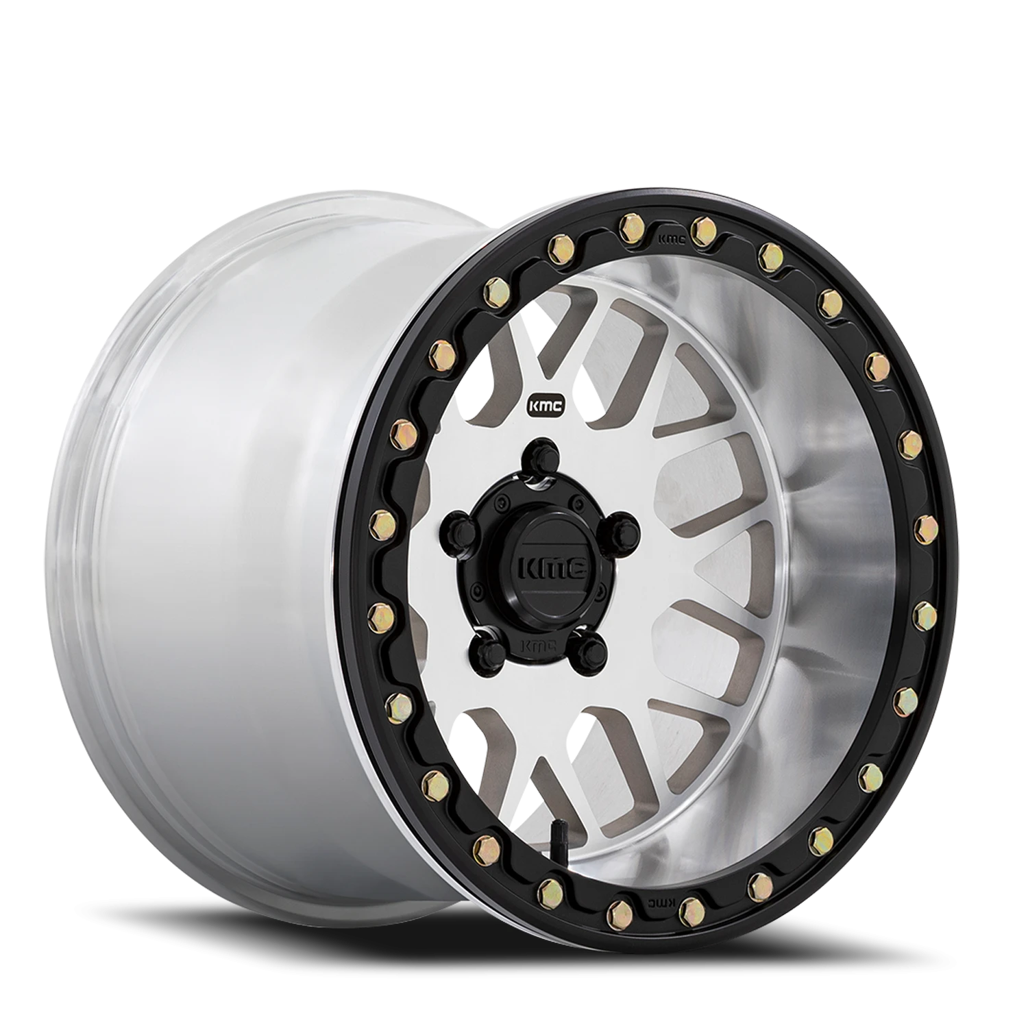 KMC Grenade Beadlock UTV 15x10" 5x114.3mm 72.56mm CB 0mm Machined Silver