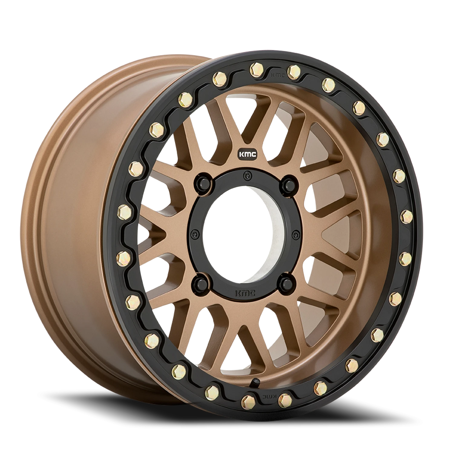 KMC Grenade Beadlock UTV 15x6" 4x137mm 112.1mm CB +38mm Satin Bronze