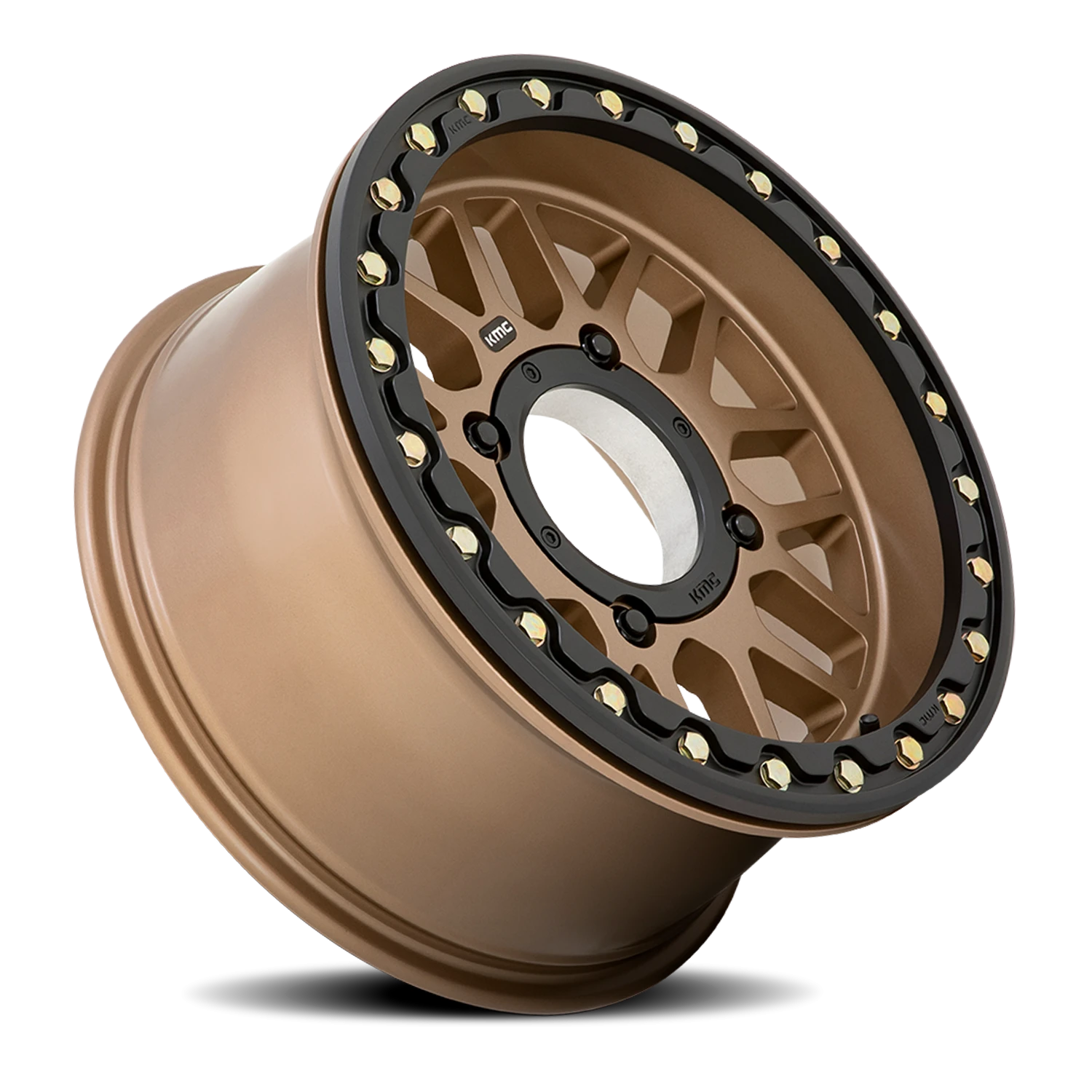 KMC Grenade Beadlock UTV 15x7" 4x137mm 112.1mm CB +10mm Satin Bronze
