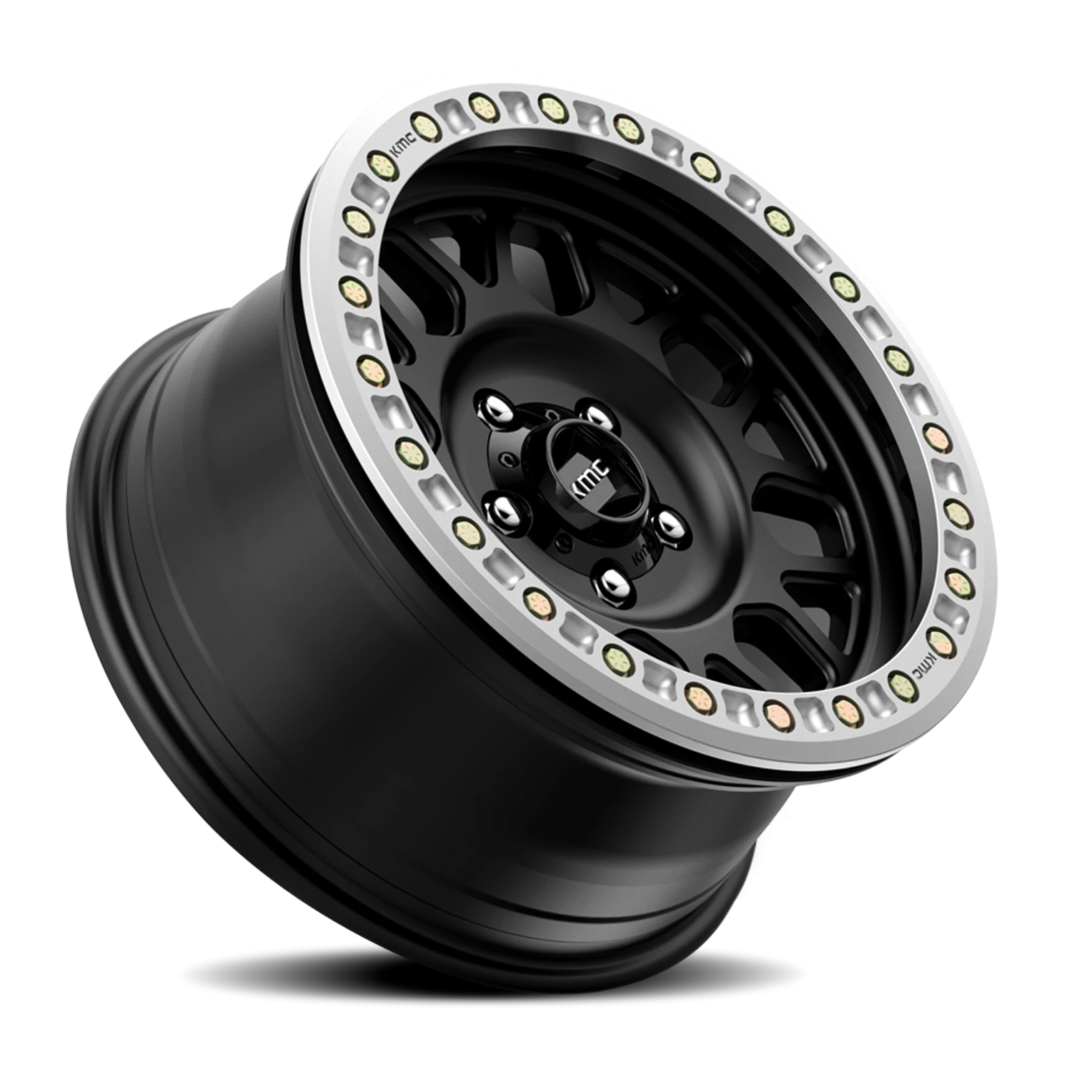 KMC Grenade Desert Beadlock 20x9" 6x139.7mm 108mm CB -12mm Satin Black