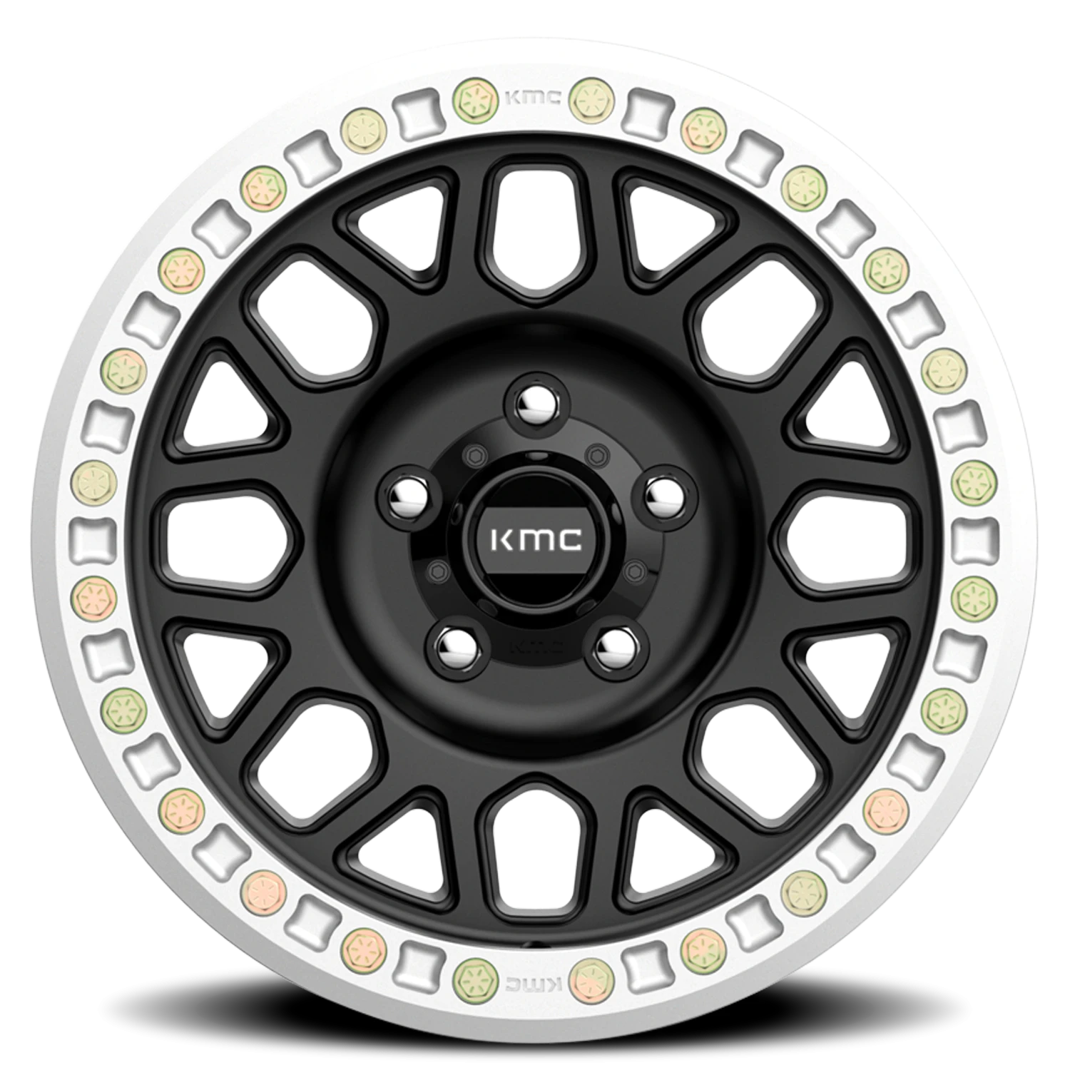 KMC Grenade Desert Beadlock 20x9" 6x139.7mm 108mm CB -12mm Satin Black