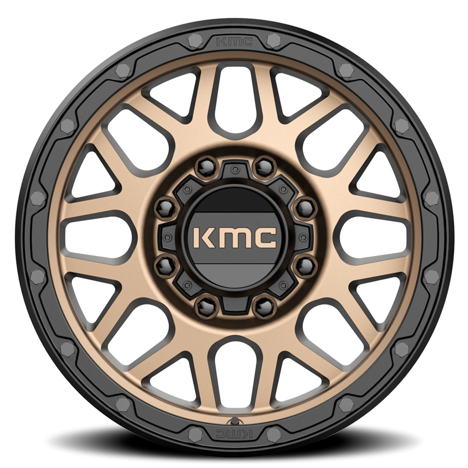 KMC Grenade Off-Road 18x8.5" 8x165.1mm 125.5mm CB 0mm Matte Bronze Matte Black Lip