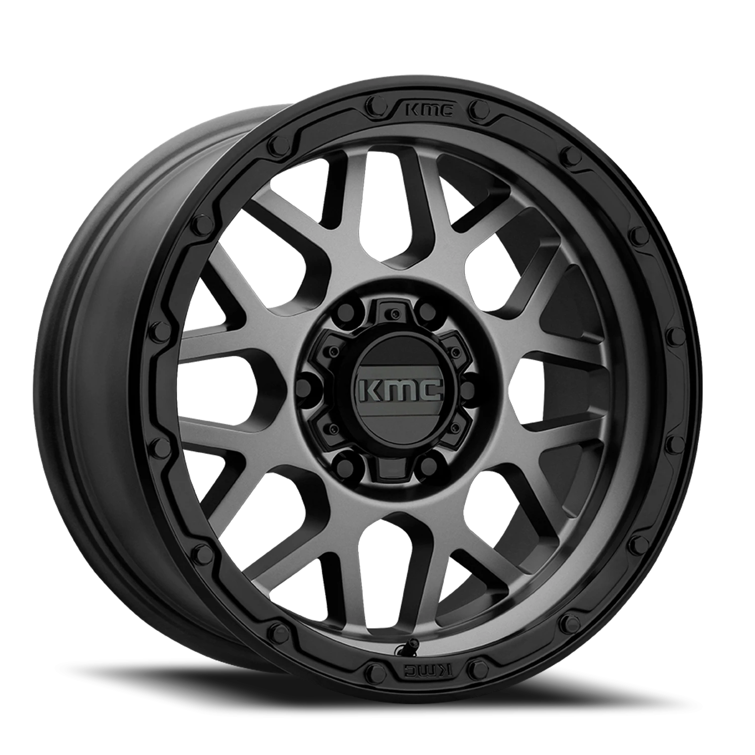 KMC Grenade Off-Road 18x8.5" 6x139.7mm 106.1mm CB +35mm Matte Gray Matte Black Lip