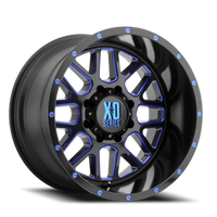 XD Series Grenade 20x12" 8x170mm 125.1mm CB -44mm Satin Black Milled Blue Tinted Clear Coat