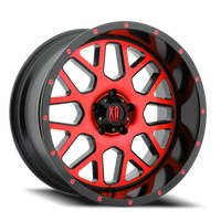 XD Series Grenade 20x10" 5x127mm 78.1mm CB -24mm Satin Black Machined Face-Red Tinted Clear Coat