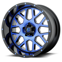 XD Series Grenade 20x10" 5x127mm 78.1mm CB -24mm Satin Black Machined Face-Blue Tinted-Clear Coat