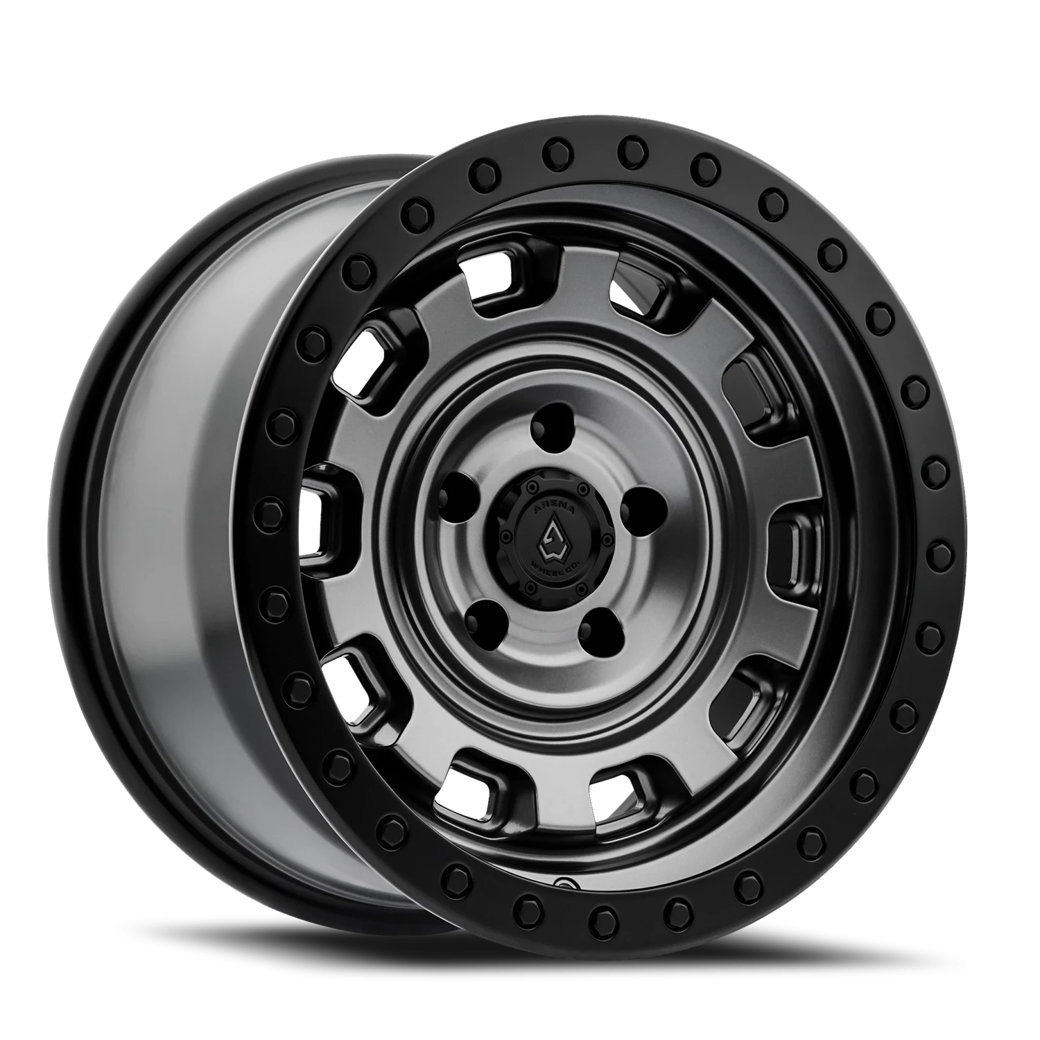 Arena Gunner 17x9" 5x127mm 71.5mm CB -12mm Satin Gunmetal Satin Black Lip