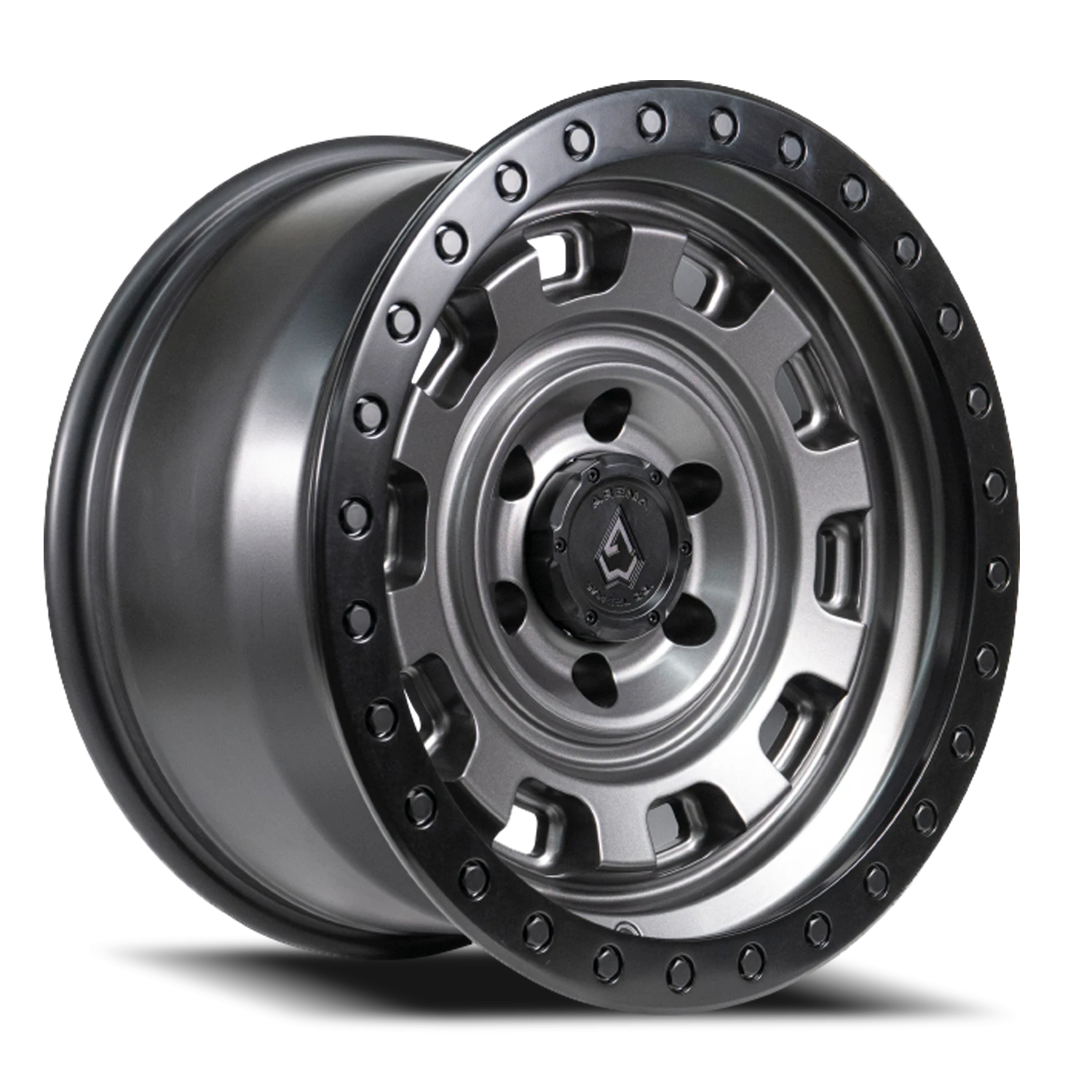 Arena Gunner 17x9" 6x135mm 87.12mm CB -12mm Satin Gunmetal Satin Black Lip