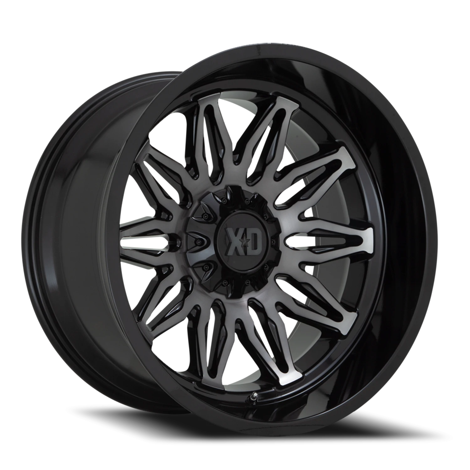 XD Series Gunner 22x12" 6x135mm 106.1mm CB -44mm Gloss Black Machined-Gray Tint