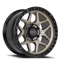 Hardrock Offroad H107 17x9" 6x139.7mm 139.7mm CB -12mm Matte Bronze Black Lip