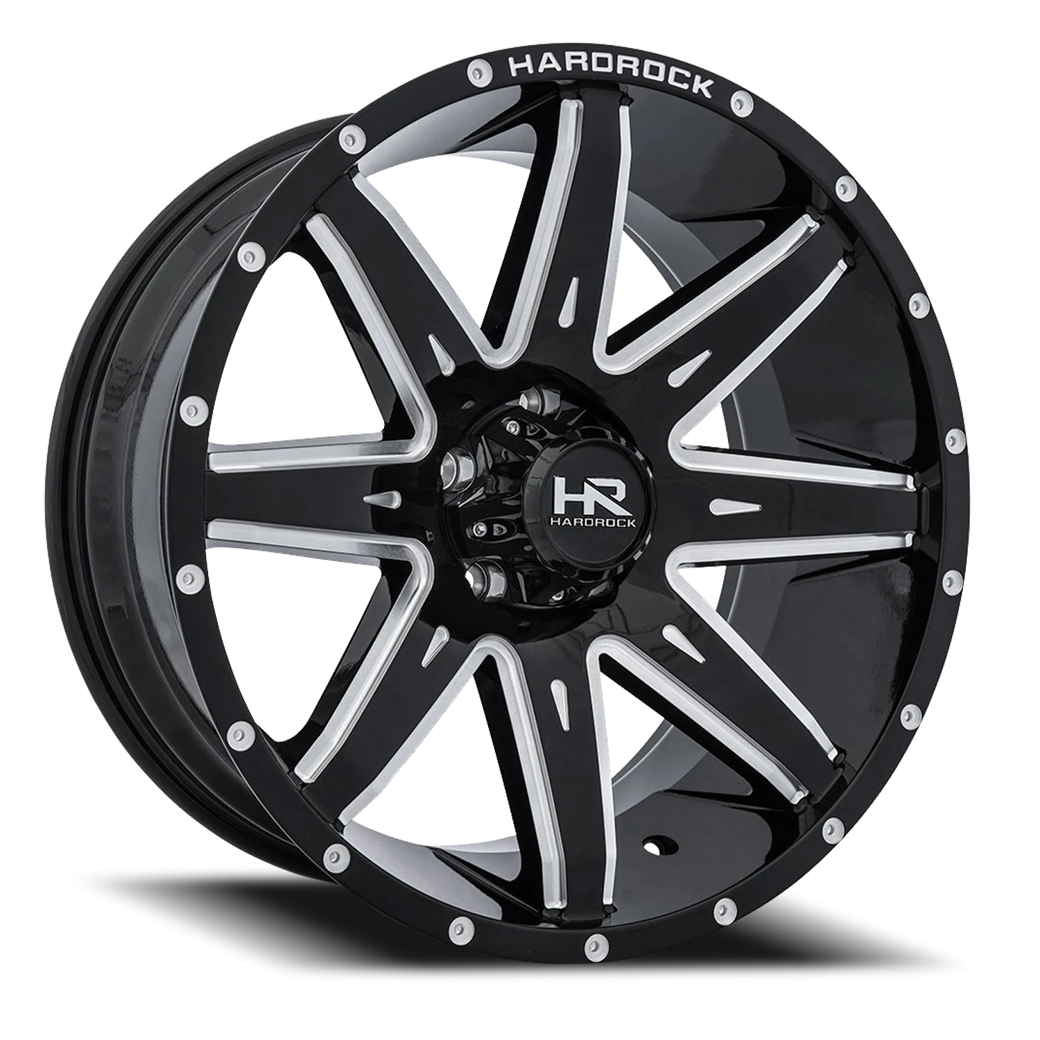 Hardrock Offroad Painkiller Xposed H502 20x9" 5x127mm 78.1mm CB 0mm Gloss Black Milled