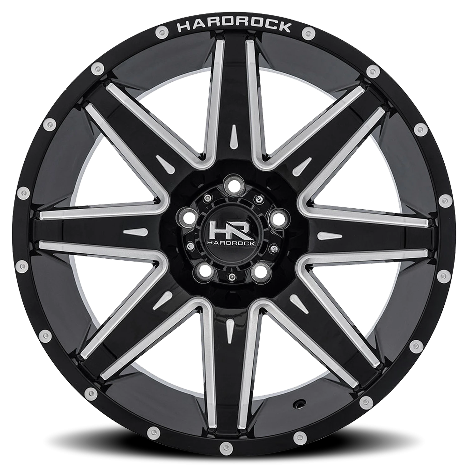 Hardrock Offroad Painkiller Xposed H502 20x10" 5x150mm 110.3mm CB -19mm Gloss Black Milled