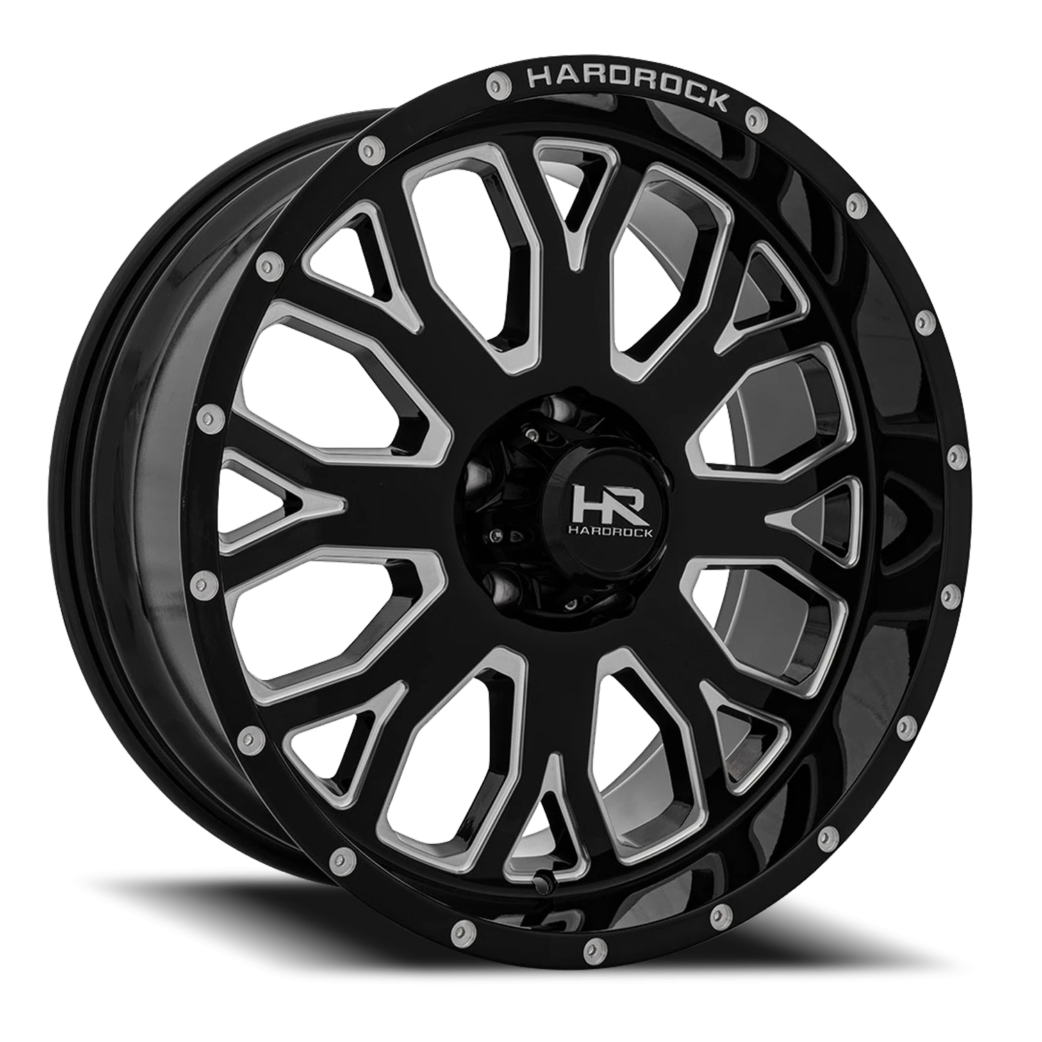 Hardrock Offroad Slammer Xposed H504 20x9" 5x127mm 78.1mm CB 0mm Gloss Black Milled