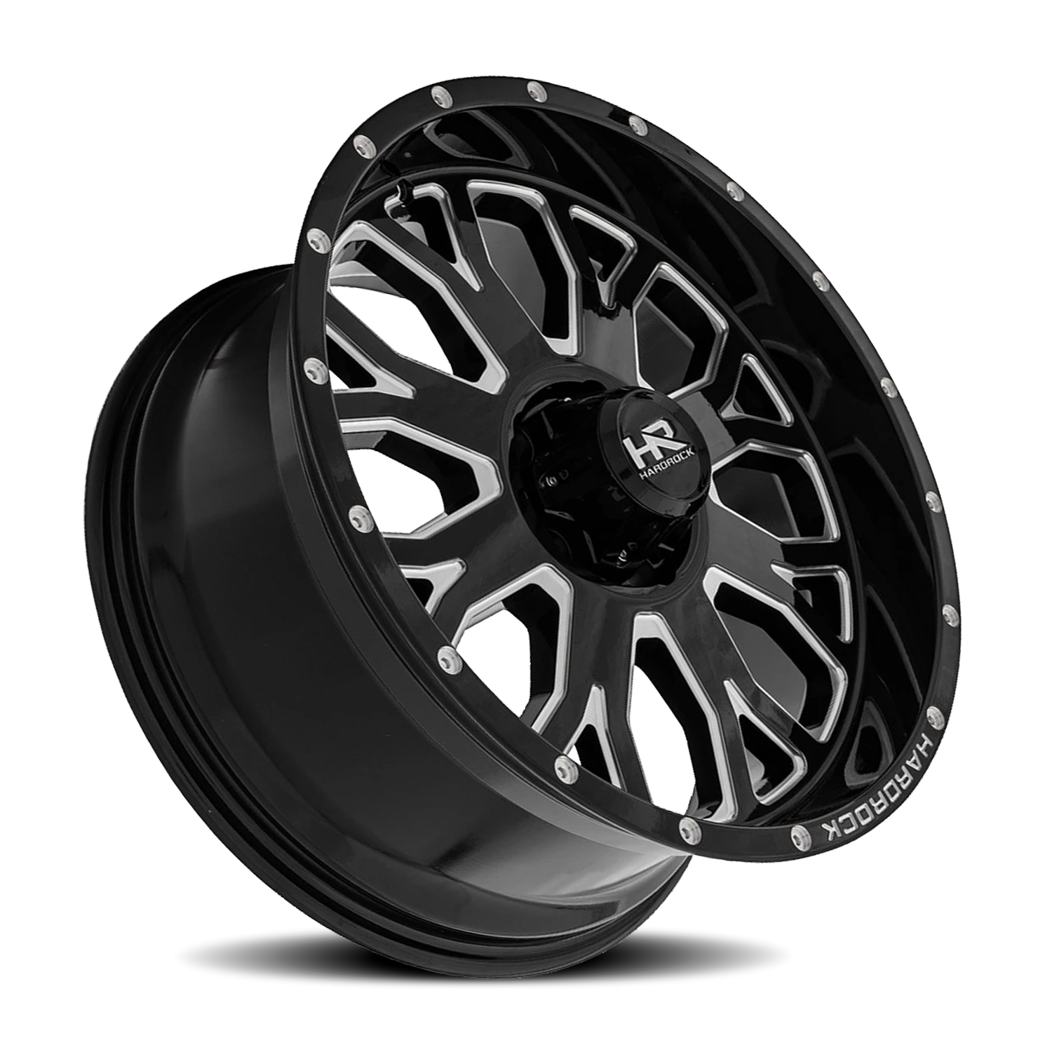 Hardrock Offroad Slammer Xposed H504 20x12" 5x139.7mm 87mm CB -44mm Gloss Black Milled