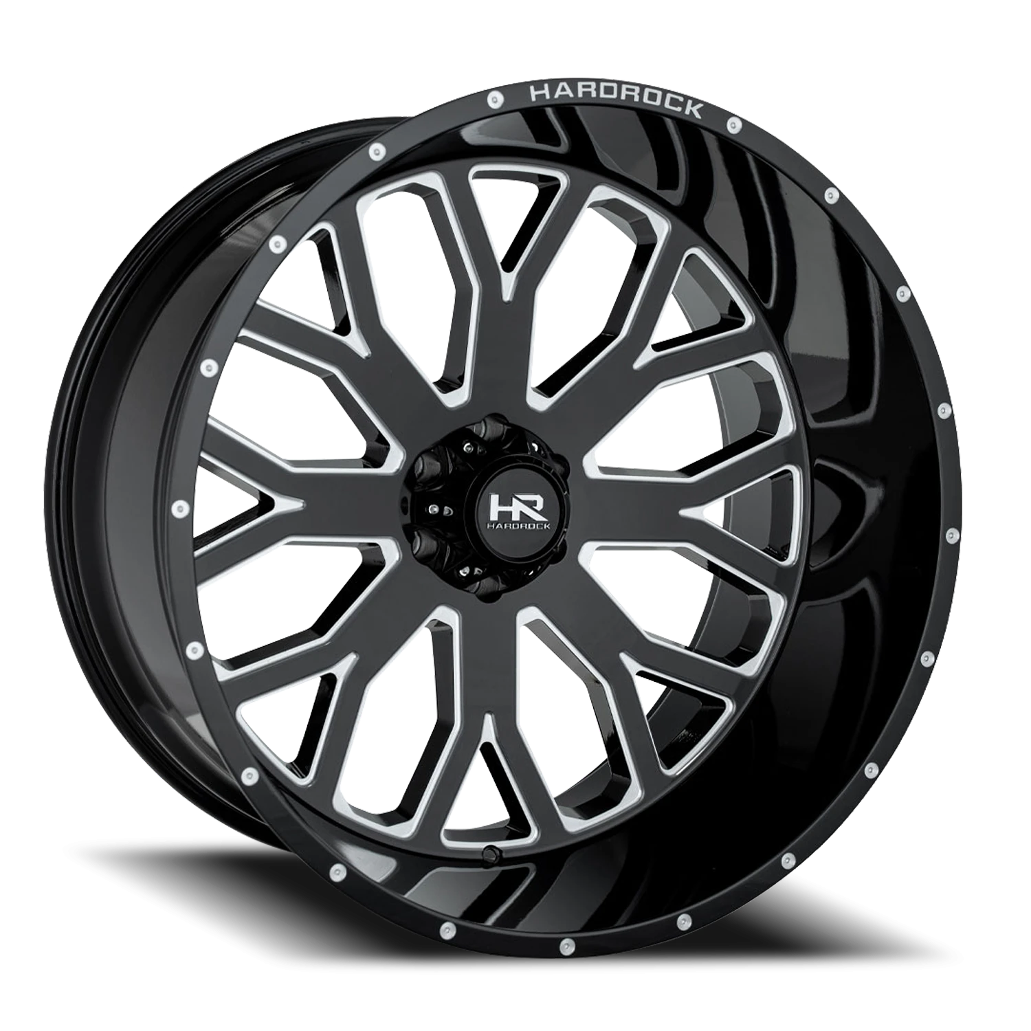 Hardrock Offroad Slammer Xposed H504 20x9" 8x170mm 125.2mm CB 0mm Gloss Black Milled