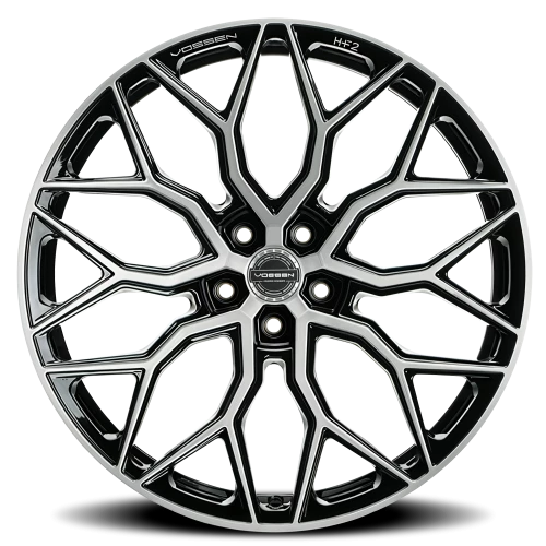 Vossen HF2 20x10.5" 5x112mm 66.56mm CB +30mm Gloss Black Machined