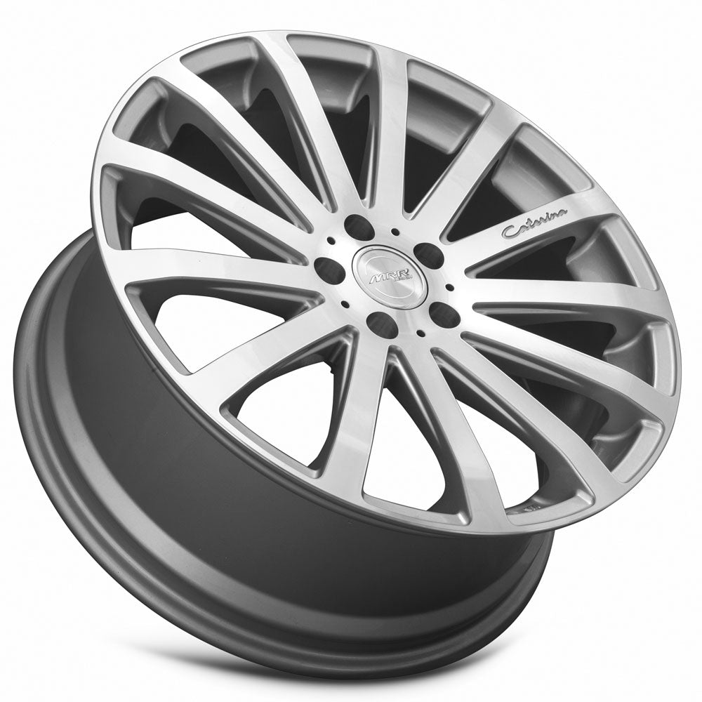 MRR HR9 20x8.5 25 5x112mm 66.6mm Silver Machined Face