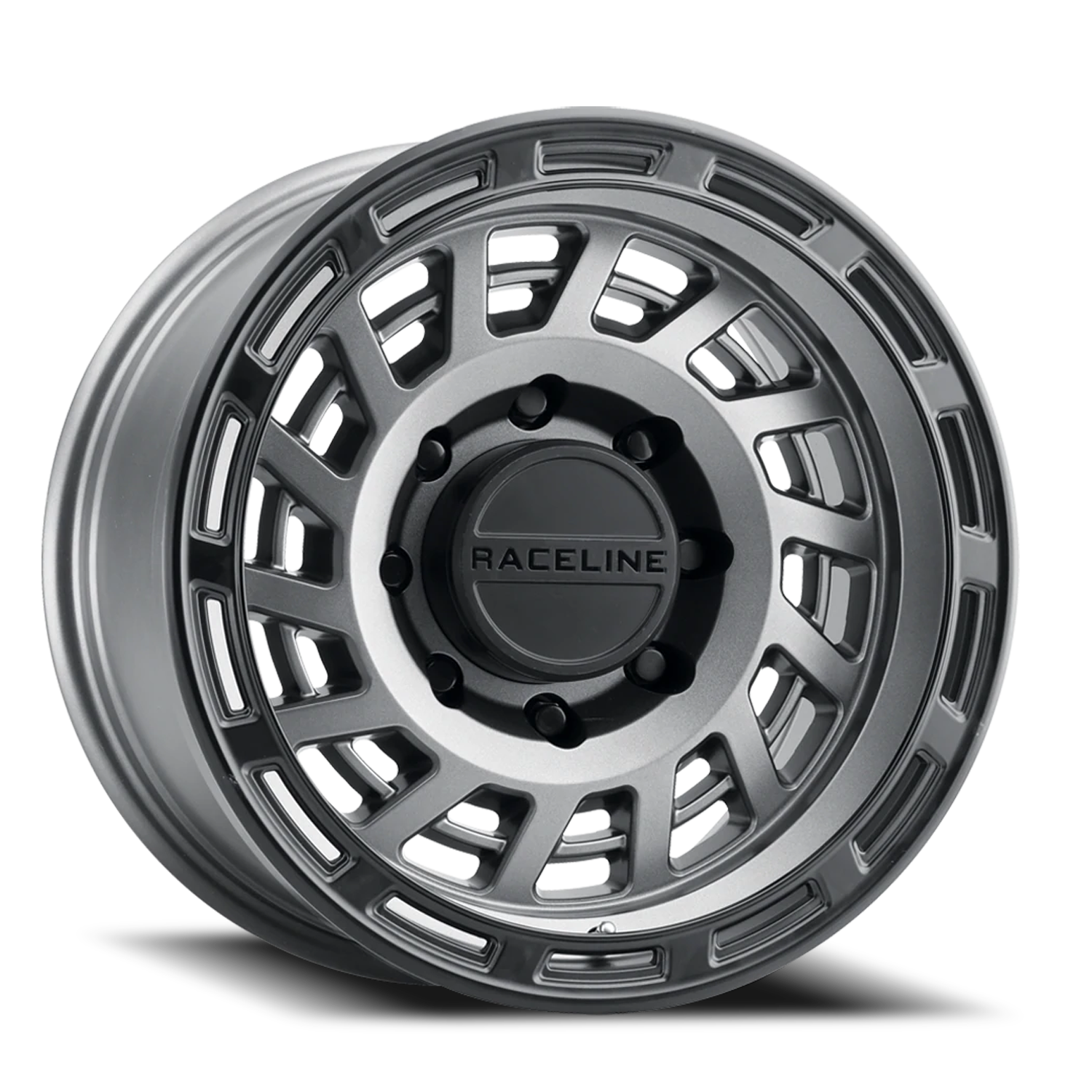 Raceline Halo 17x8.5" 6x135mm 87.1mm CB 0mm Gunmetal Black Ring