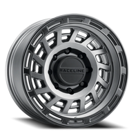 Raceline Halo 17x8.5" 6x135mm 87.1mm CB 0mm Gunmetal Black Ring
