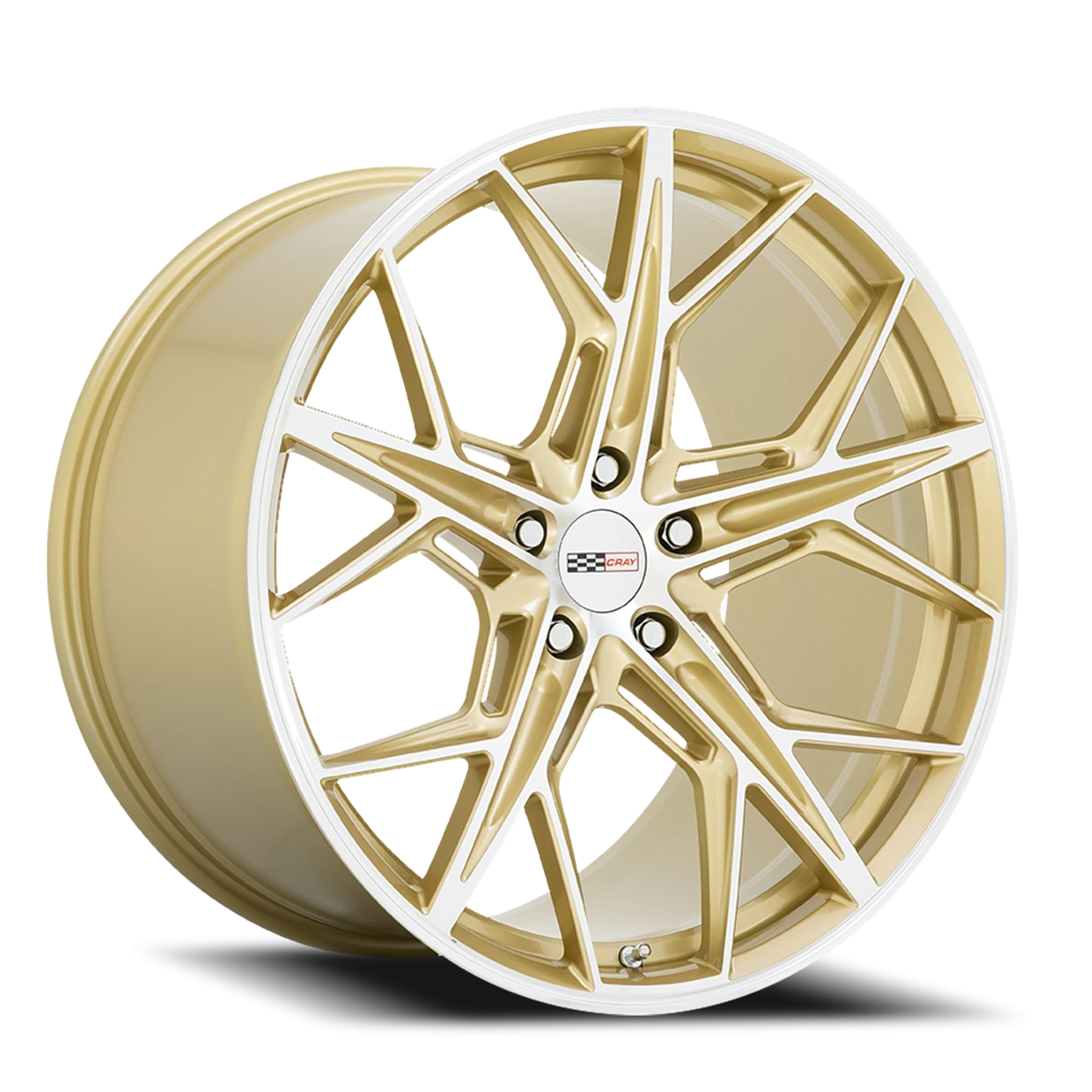 Cray Hammerhead 19x9" 5x120mm 67.06mm CB +38mm Gloss Gold Mirror Cut Face