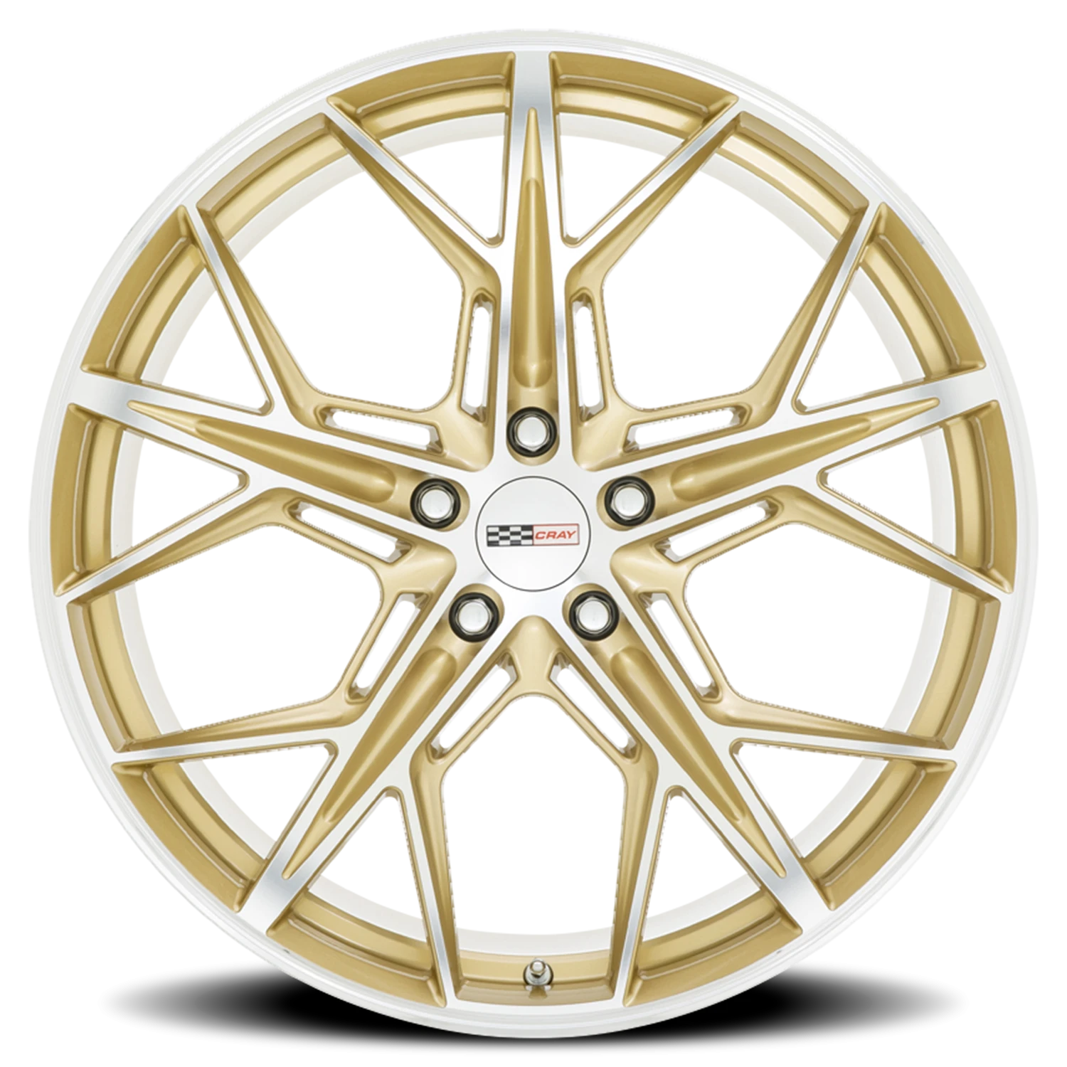 Cray Hammerhead 20x11.5" 5x120mm 67.06mm CB +52mm Gloss Gold Mirror Cut Face