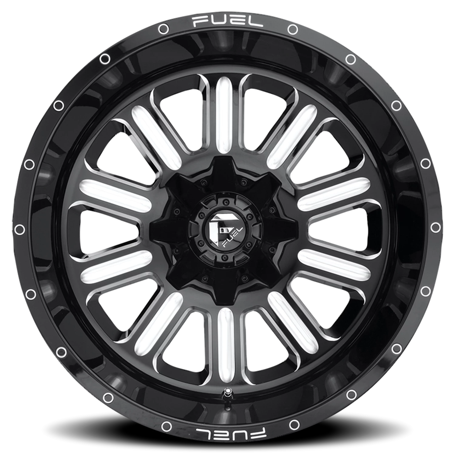 Fuel Hardline 18x9" 6x135mm 106.1mm CB +20mm Gloss Black Milled