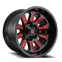 Fuel Hardline 20x9 +1 8x180mm 124.3mm Gloss Black Candy Red