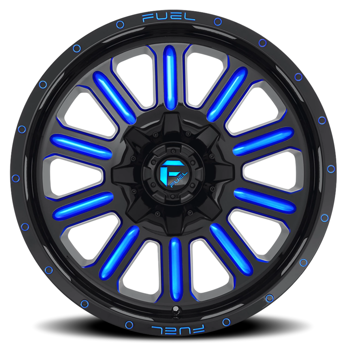 Fuel Hardline 20x10 -19 6x135mm 106.1mm Gloss Black Candy Blue