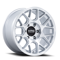 KMC Hatchet 17x8.5" 6x120mm 66.9mm CB +25mm Gloss Silver Machined Face