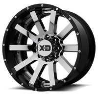 XD Series Heist 20x12" 5x127mm 72.6mm CB -44mm Chrome Gloss Black-Milled Lip